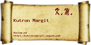 Kutron Margit névjegykártya